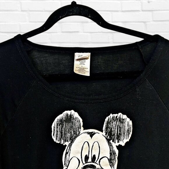 Disney Mickey Mouse Funny Graphic Sweatshirt Top Crewneck Long Sleeve Pullover - Picture 9 of 12